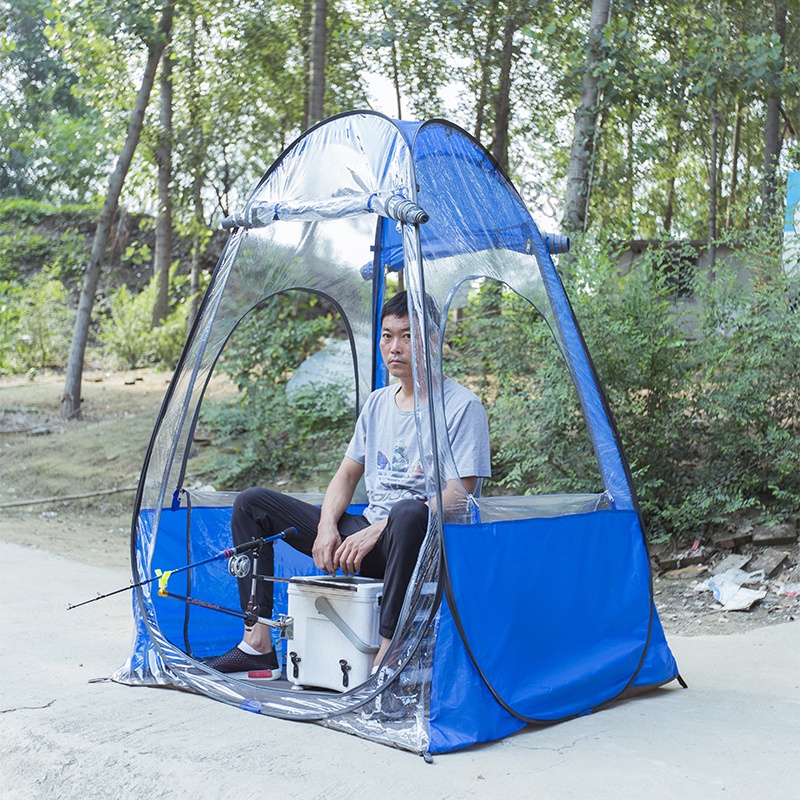 【簡佳宜居】免運  戶外釣魚野外用品垂釣裝備單人帳篷防雨隔離遮陽棚離地防蚊專用蓬