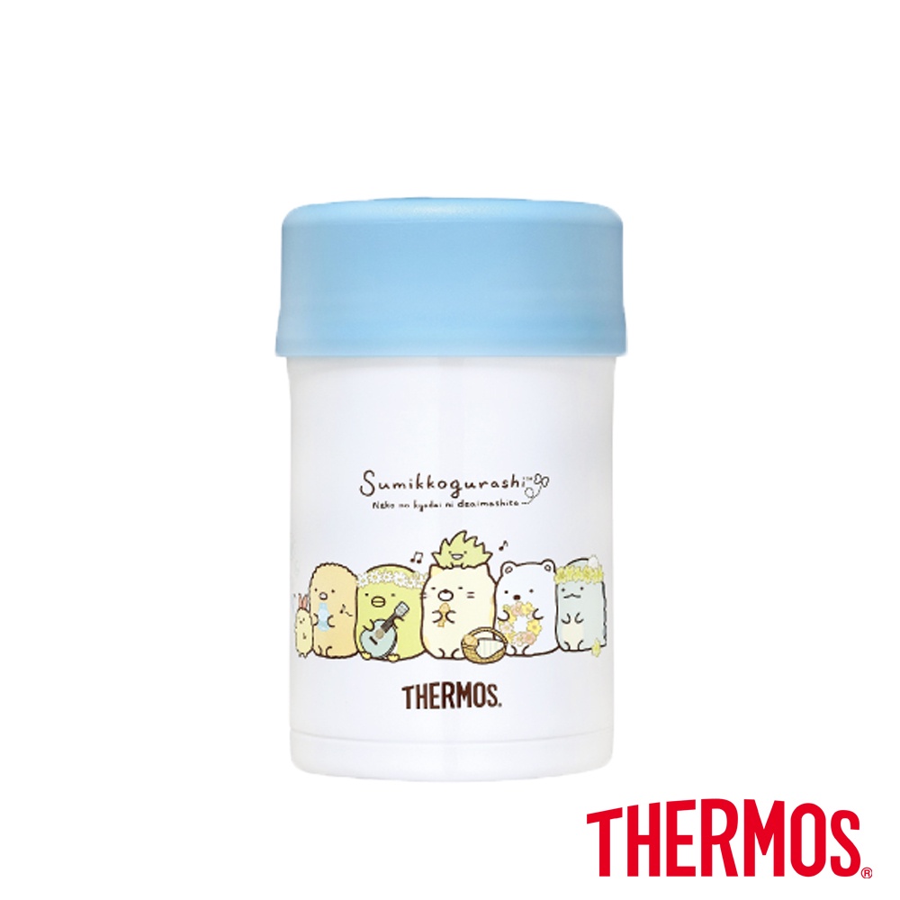 【THERMOS膳魔師】不鏽鋼角落小夥伴真空保溫燜燒罐500ml(JBN-500SG-FLWH 角落生物)