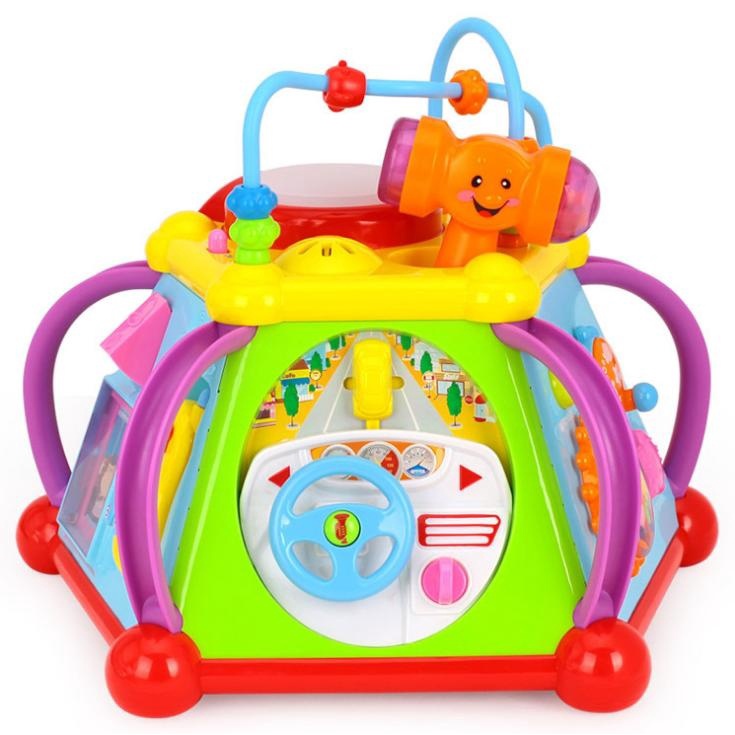 二手✨匯樂 HUILE 感統玩具 早教學習玩具 認知玩具 幼兒認知 15合1 快樂小天地 六面聲光遊戲機 聲光