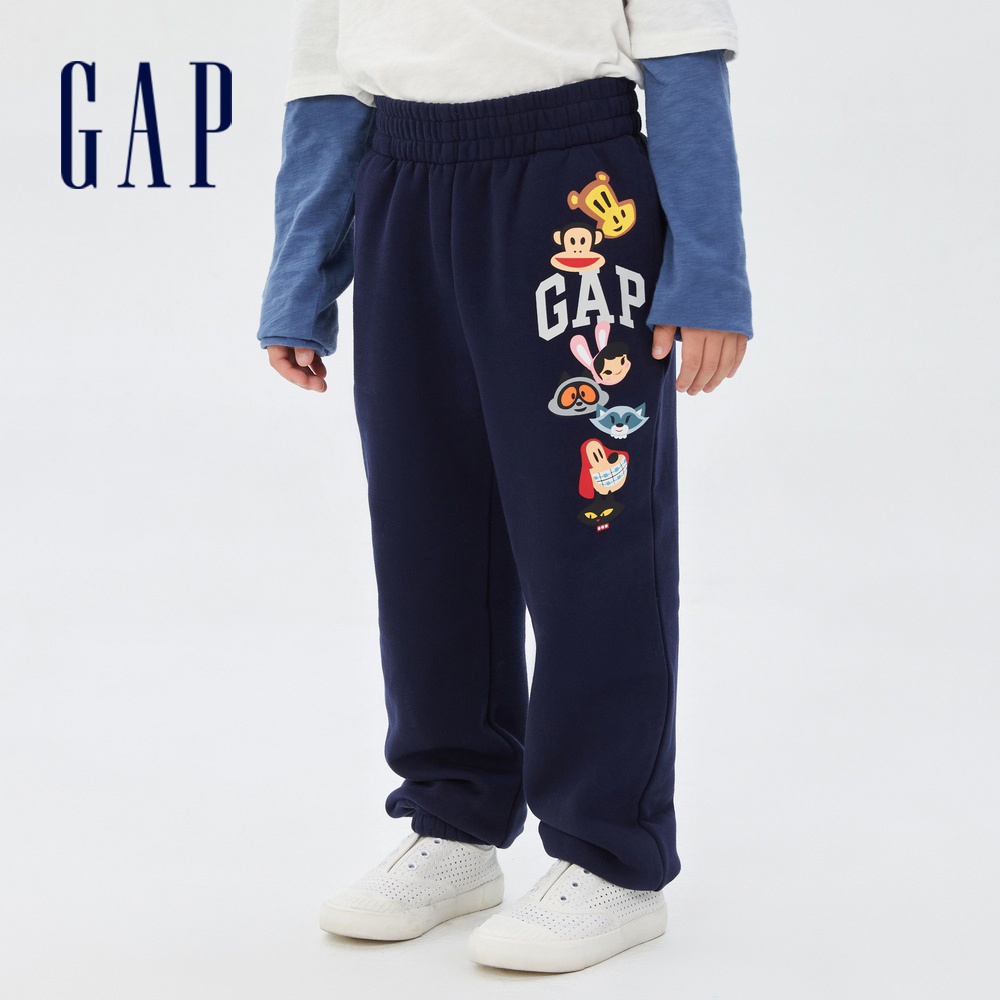 Gap 男童裝 Gap x Paul Frank聯名 刷毛長褲-藏藍色(460097)