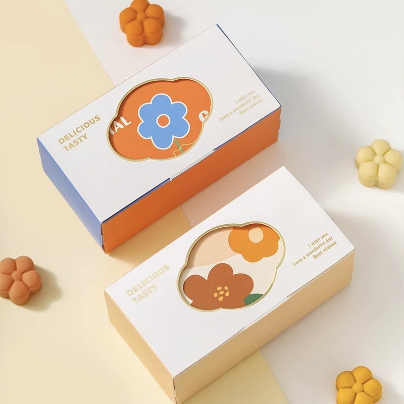 『Mi烘培』 鏤空花卉包裝盒 牛軋糖 點心盒 手工餅乾盒 牛軋糖 雪花酥 包裝盒 鳳梨酥 蛋黃酥 4顆 2粒 月餅