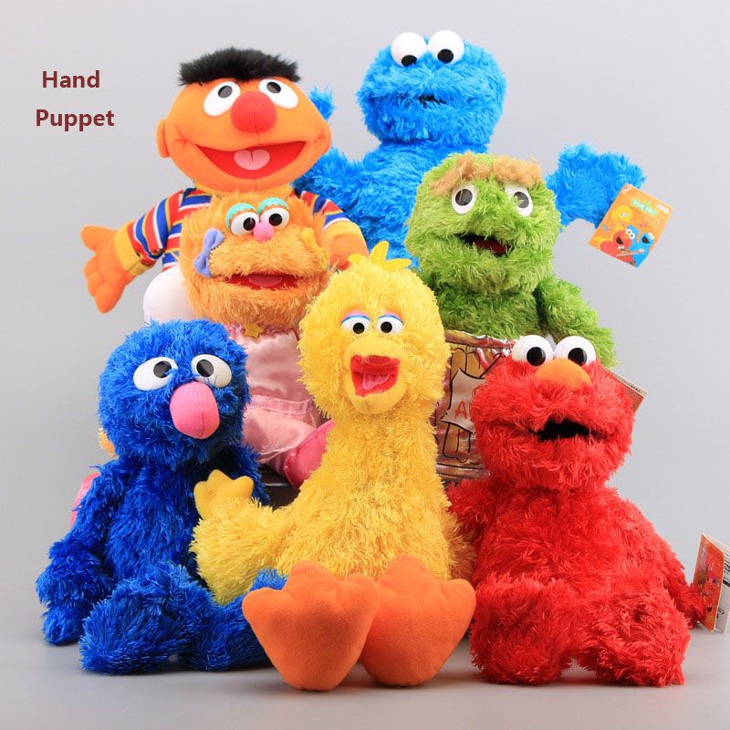 芝麻街手偶毛絨玩具 Elmo Cookie Monster Ernie 毛絨公仔玩具