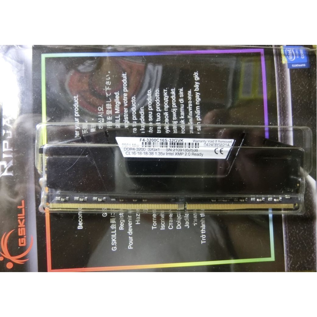 芝奇 DDR4 3200 單支32GB F4-3200C16S-32GVK記憶體