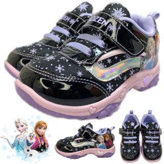 冰雪奇緣 女童運動鞋 電燈鞋 黑色新款 台灣製 迪士尼 球鞋 童鞋 艾莎 安娜 25750