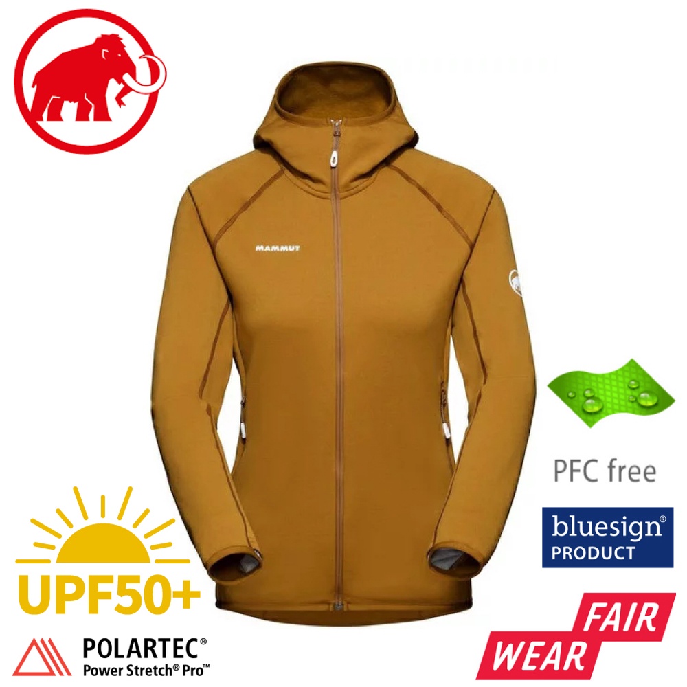 【MAMMUT 長毛象 女 Aconcagua ML Hooded 刷毛連帽外套《獵豹褐》】1014-04440