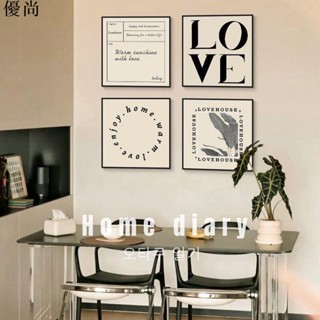 【優尚】🌈優質品質 北歐ins風臥室床頭字母裝飾畫簡約餐廳組合掛畫小眾藝術客廳擺畫