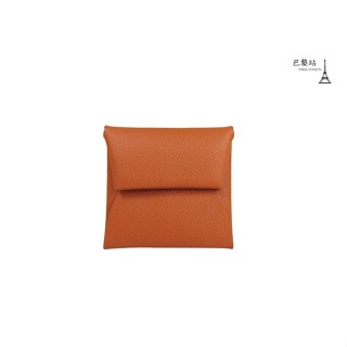 【巴黎站二手名牌專賣店】＊全新現貨＊HERMES愛馬仕真品＊Bastia系列牛皮暗釦零錢包 (棕色U刻)