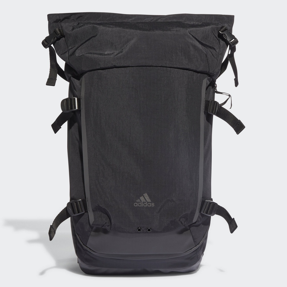 Adidas 黑色大容量 防潑水後背包 安全扣帶HG0347