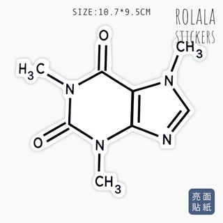 【P675】單張PVC防水貼紙 咖啡因公式貼紙 數學方程式貼紙 理科貼紙 行李箱貼紙《同價位買4送1》ROLALA