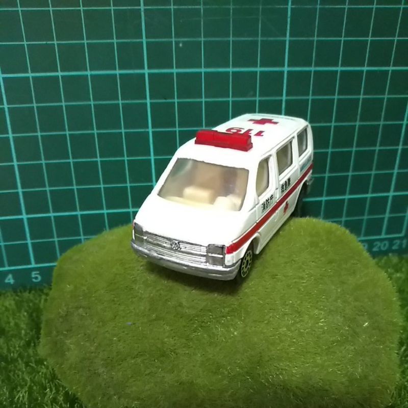 老玩具車Volkswagen 福斯Transporter T4日本消防廳救護車無盒