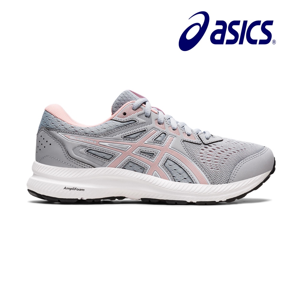 【asics 亞瑟士】GEL-CONTEND 8 D 女慢跑鞋 寬楦 浪漫灰+粉色 (1012B319-022)
