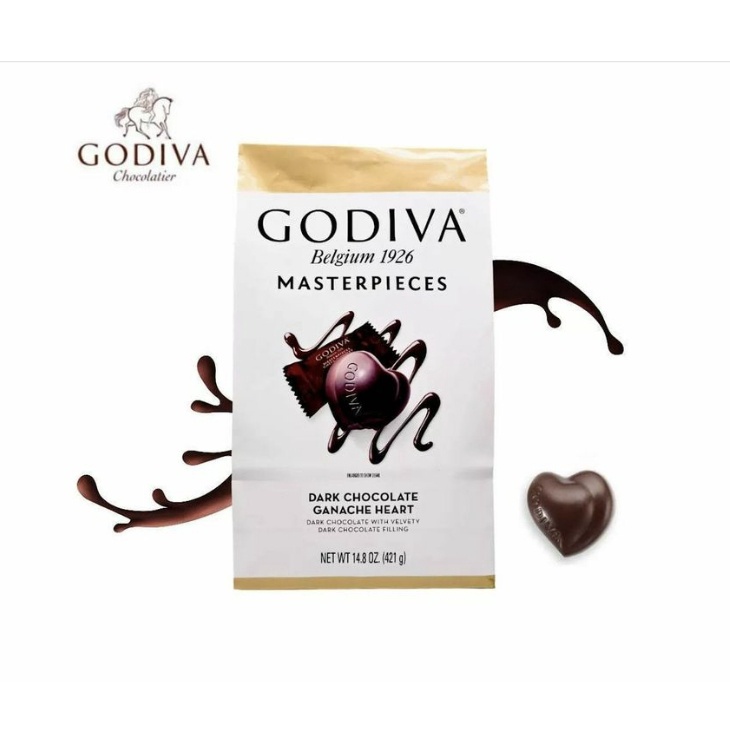 (即期商品) 美國 GODIVA 心型黑巧克力-大包裝421g (買一送一)
