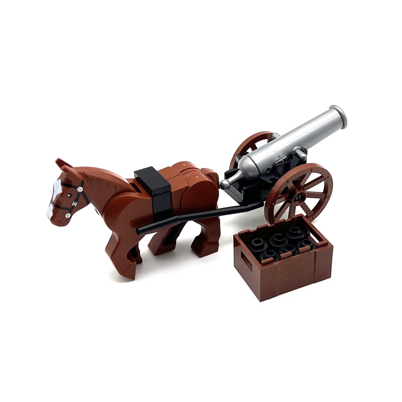 MOC馬車大砲積木玩具 塑膠玩具 拼裝小顆粒積木 DIY 零件砲車積木 男孩 創意禮物
