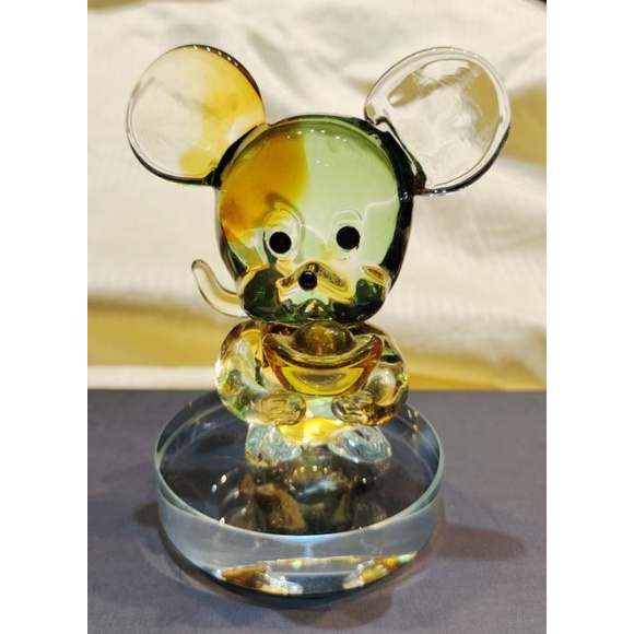 琉璃藝品 鼠來寶 福氣 招財 送禮 自用 老鼠 元寶 收藏 擺件 飾品 裝飾 手工製作