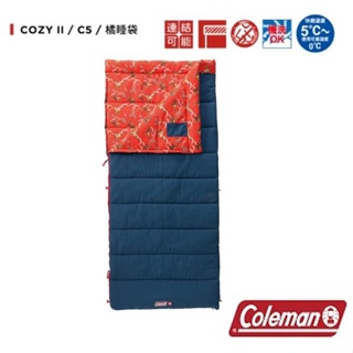 日本Coleman COZY II _C5 _橘睡袋 _CM-34772 睡袋 露營 可拼接成雙人睡袋 適用0-5度