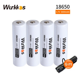 Wurkkos 18650 3000mAh 電池放電 3.7V 高清電池 NCR18650B 可充電 18650 用於手