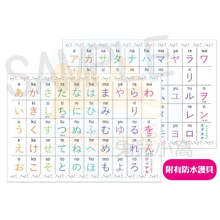 兔兒小窩 日文50音五十音卡日文五十音教材日文平假名片假名五十音字帖日文初學日文教學日文教材自製教材
