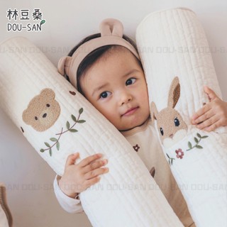 【林豆桑】韓國INS風 刺繡嬰兒圓柱枕 刺繡/小枕頭/抱枕/寢具/療癒系/枕頭/熊熊/床圍/圓柱/嬰兒枕/圓形