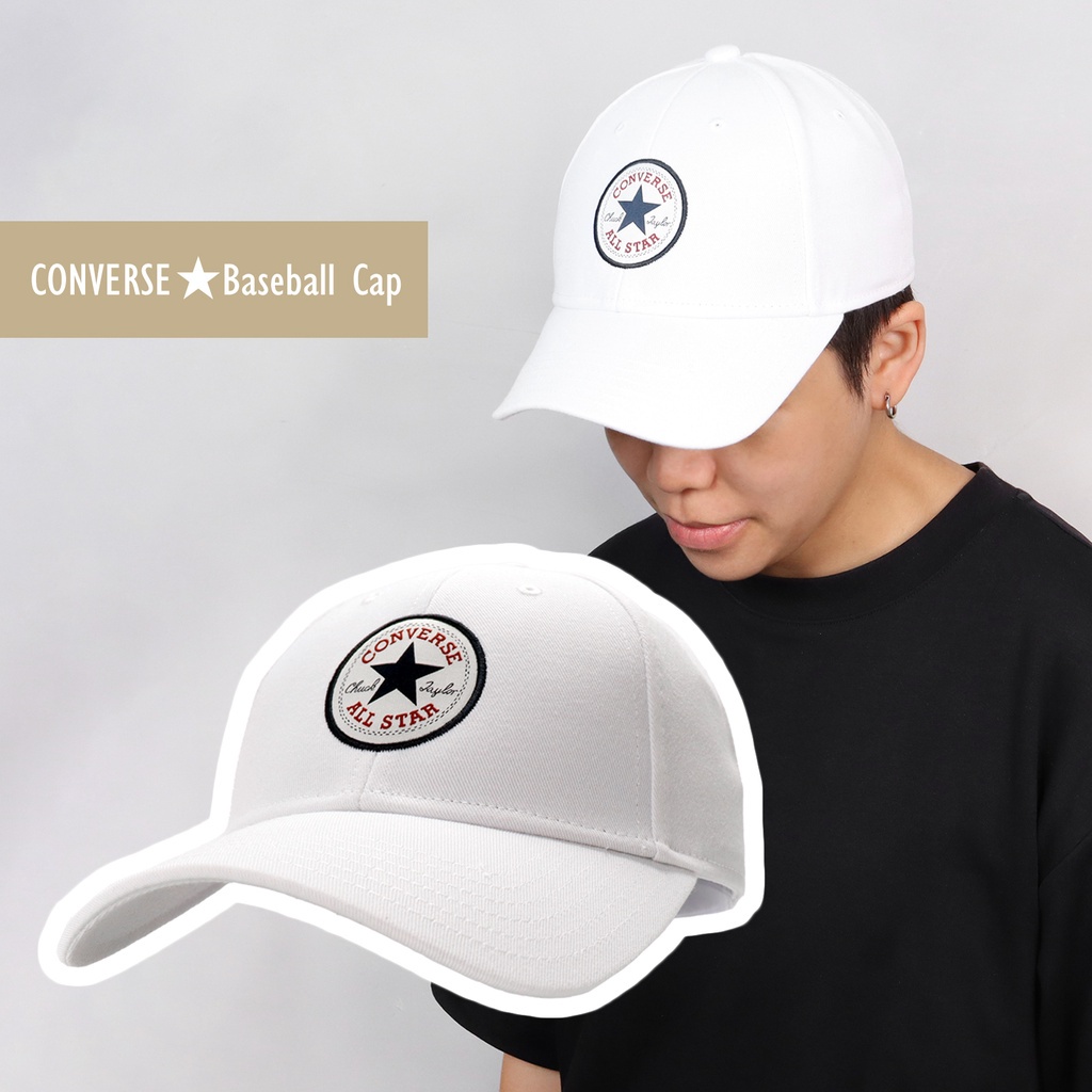 Converse 帽子 Baseball Cap 男女款 白色 老帽色 棒球帽 基本款【ACS】 10022135A02