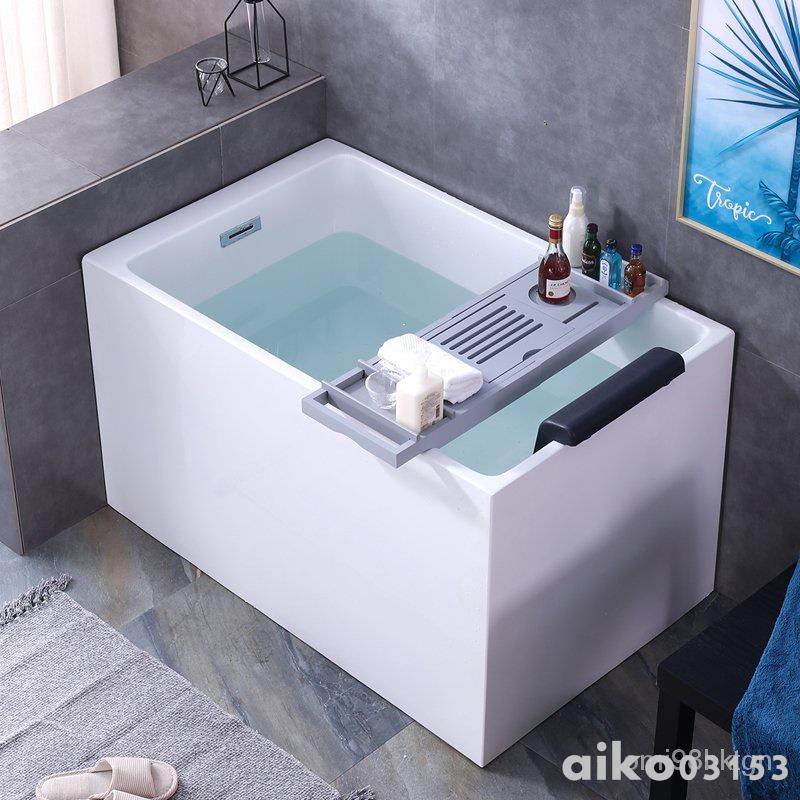 免運（破損包換）#熱銷加深一體獨立式小戶型小尺寸定製家用迷你亞克力浴缸0.9-1.5米/-aiko03153