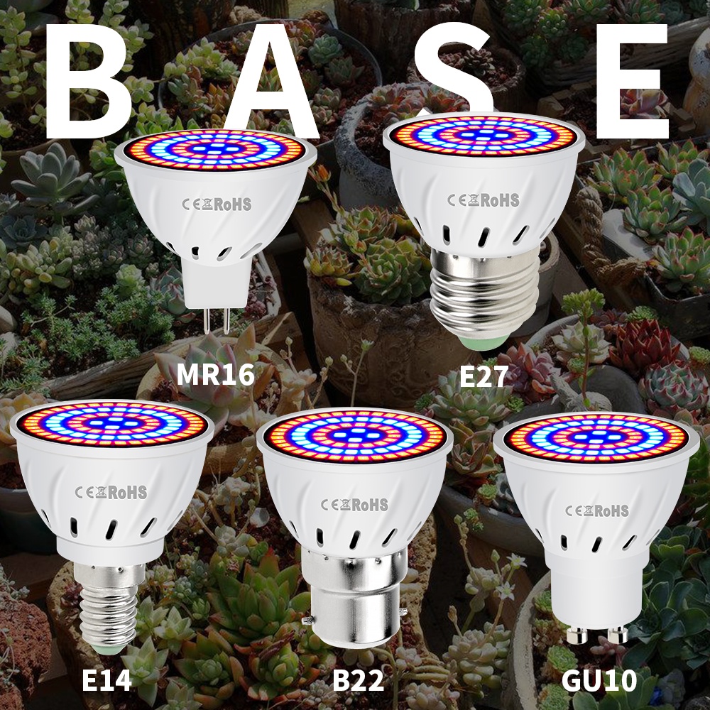 E27 LED 植物 220V 生長燈 GU10 Phytolamps 全光譜 MR16 室內生長 E14 燈泡 110