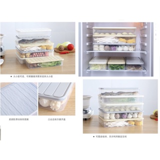 台灣出貨~廚房方形冰箱保鮮盒家用塑料食物密封冷凍餃子蔬菜盒食品收納盒