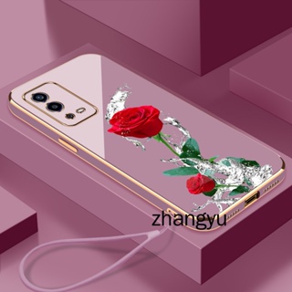 玫瑰花手機殼 OPPO A55 4G 手機殼超薄電鍍光滑手機殼帶直角邊緣矽膠防震手機殼