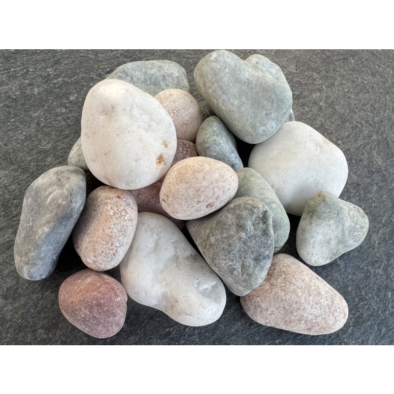小石頭大世界🌏 進口三色卵石  5分 2-3cm 約20kg裝 庭園造景 卵石 地鋪石