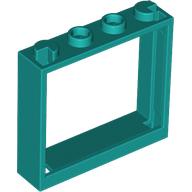 LEGO 6222972 60594 藍綠色 1x4x3 窗戶 Window 門框 Bright Bluish Gree