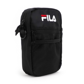 Fila Bag 側背包 斜背包 隨身包 網袋夾層 潮流 休閒 方包 黑 [BMV-7009-BK]