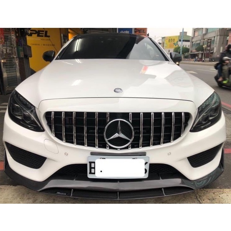 賓士 Benz W205 B款雙層碳纖維前下巴 C300前下巴 C250前唇 W205前繞流 C43前下巴