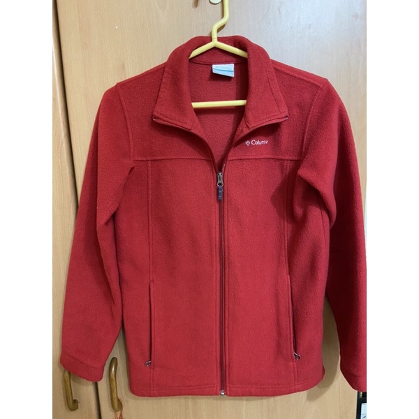 二手 Columbia哥倫比亞 童裝 輕量 刷毛 紅色外套 衣寬41cm衣長61cm內側口袋 尺寸14/16L