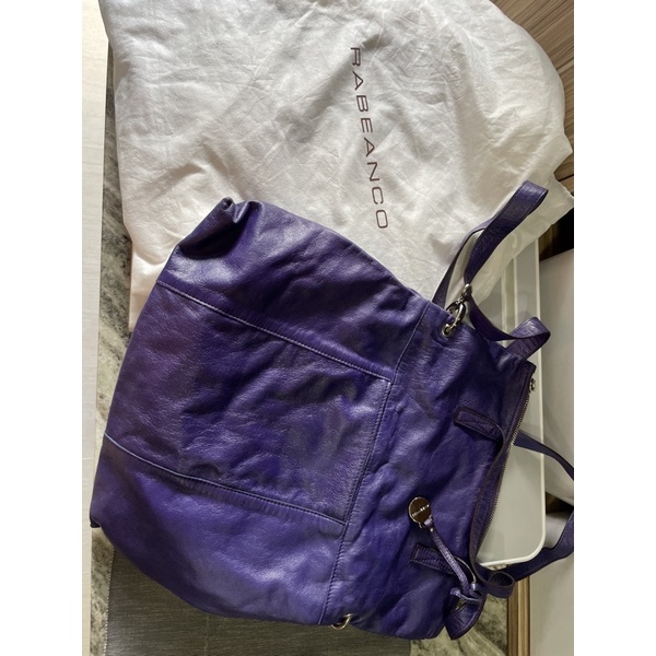 二手RABEANCO多用途背法肩背包(紫羅蘭色）