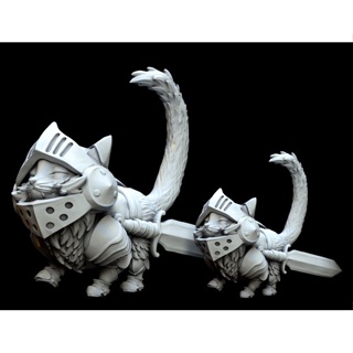 Tazo工坊[MMM] Pointy Eared Mercenary pose4喵傭兵-貓騎士 3D列印模型OI