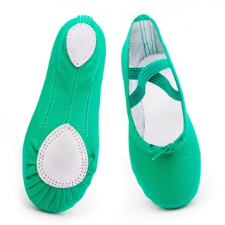 熱銷 綠色藍色練功鞋芭蕾舞鞋貓爪跳舞鞋肚皮舞男女成人瑜伽帆布鞋兒童軟底鞋兒童舞蹈鞋瑜伽鞋