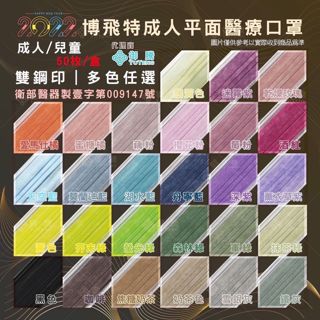 企業公司愛用　２０２２新款　博飛特 成人／兒童　醫療口罩 　一盒５０入／一箱４０盒　箱出賣場