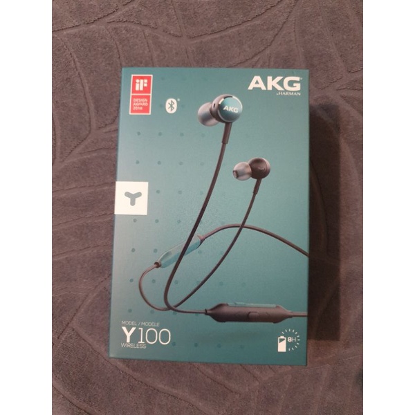 全新未拆封 AKG Y100 WIRELESS 頸掛耳道式耳機 藍芽耳機 無線耳機 藍牙耳機