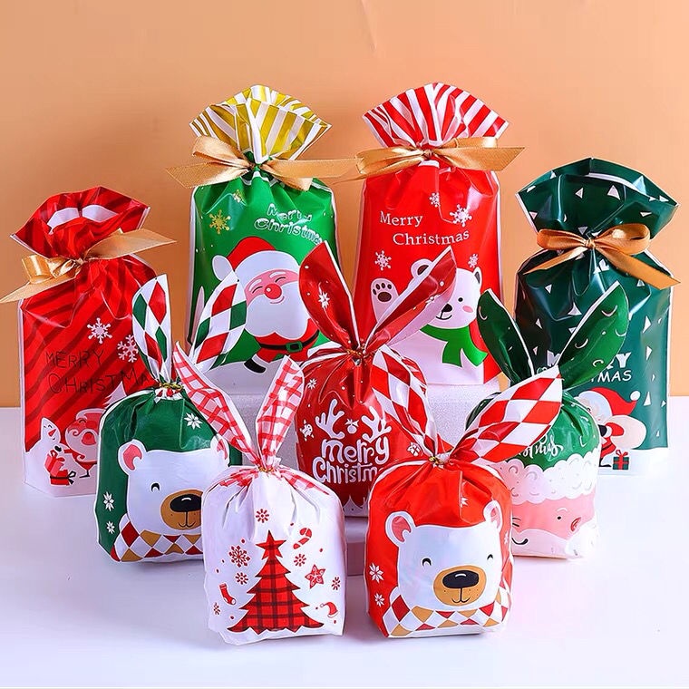 圣誕節糖果袋卡通平安果包裝盒禮物兔耳朵袋雪花酥零食包裝袋-9九號