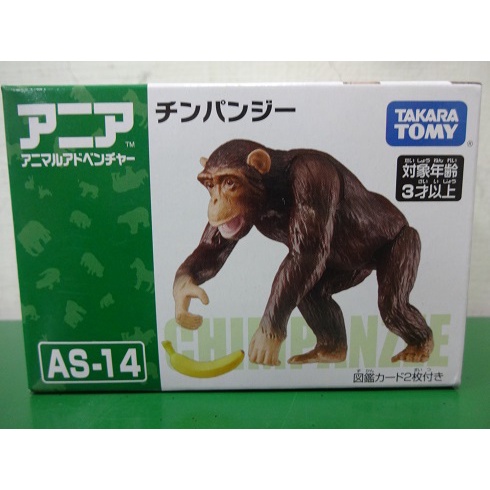 (小熊玩具)TAKARA TOMY 多美動物園 AS-14 黑猩猩(麗嬰正版公司貨)