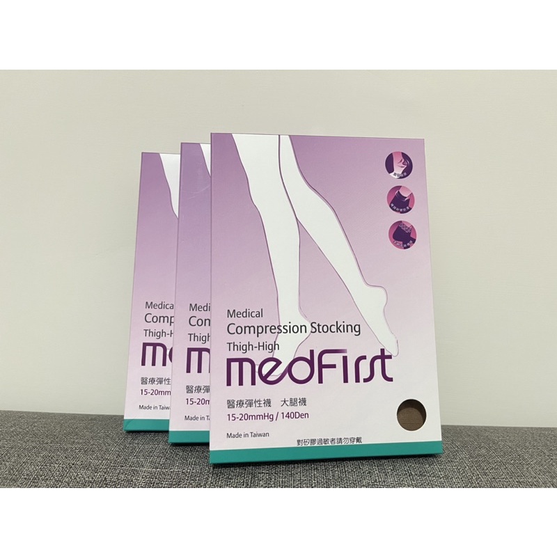 （保留中）Medfirst 醫療彈性襪 140D 大腿襪 膚色 (單件)【杏一】M號