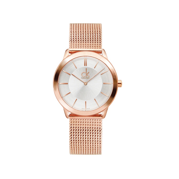 Calvin Klein美國原廠平輸 | CK 經典LOGO系列女錶-玫瑰金不鏽鋼米蘭腕錶K3M22626