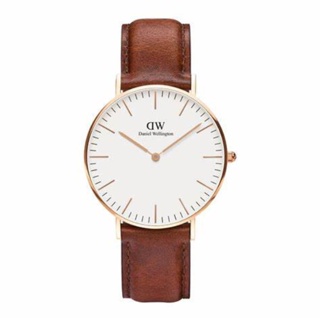 DW錶 Daniel Wellington 36mm 白面玫瑰金框皮革 DW00100035