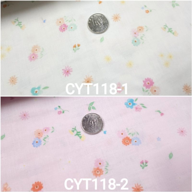 【蘇比拼布】日本二重紗 清新小花 CYT118  (以尺販售) 嬰兒沙布衣 DIY 手帕  口罩 口水巾 雙重沙