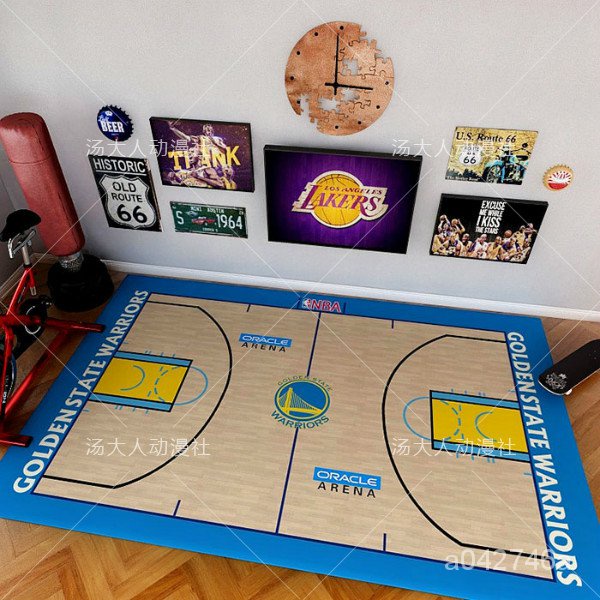 湖人地墊 床邊毯 主題潮牌個性臥室NBA地毯 客廳地墊 男生大人湯籃球場地毯