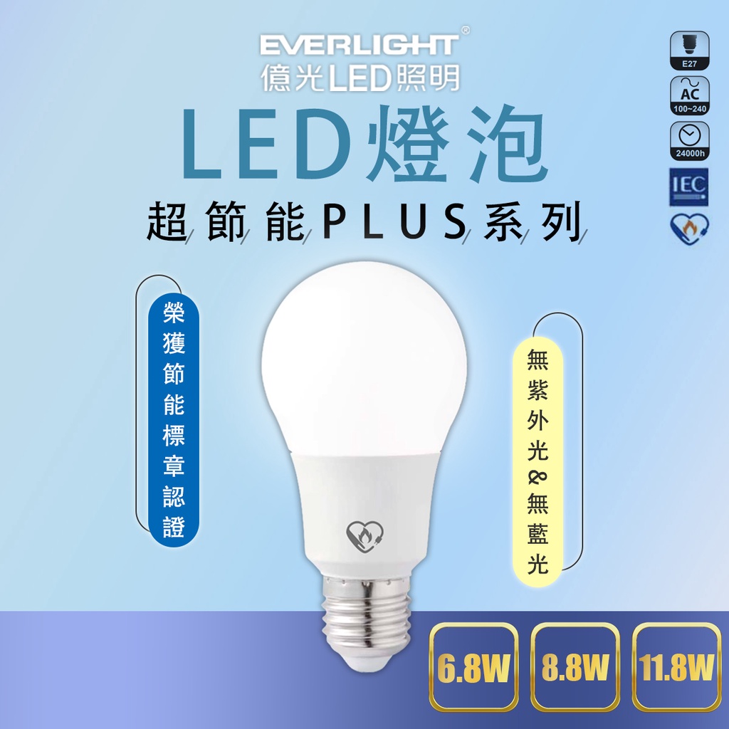 【億光】🌟超優惠🌟保固3年 LED 6.8W 8.8W 11.8W E27 球泡 燈泡 全電壓 節能省電 節能標章