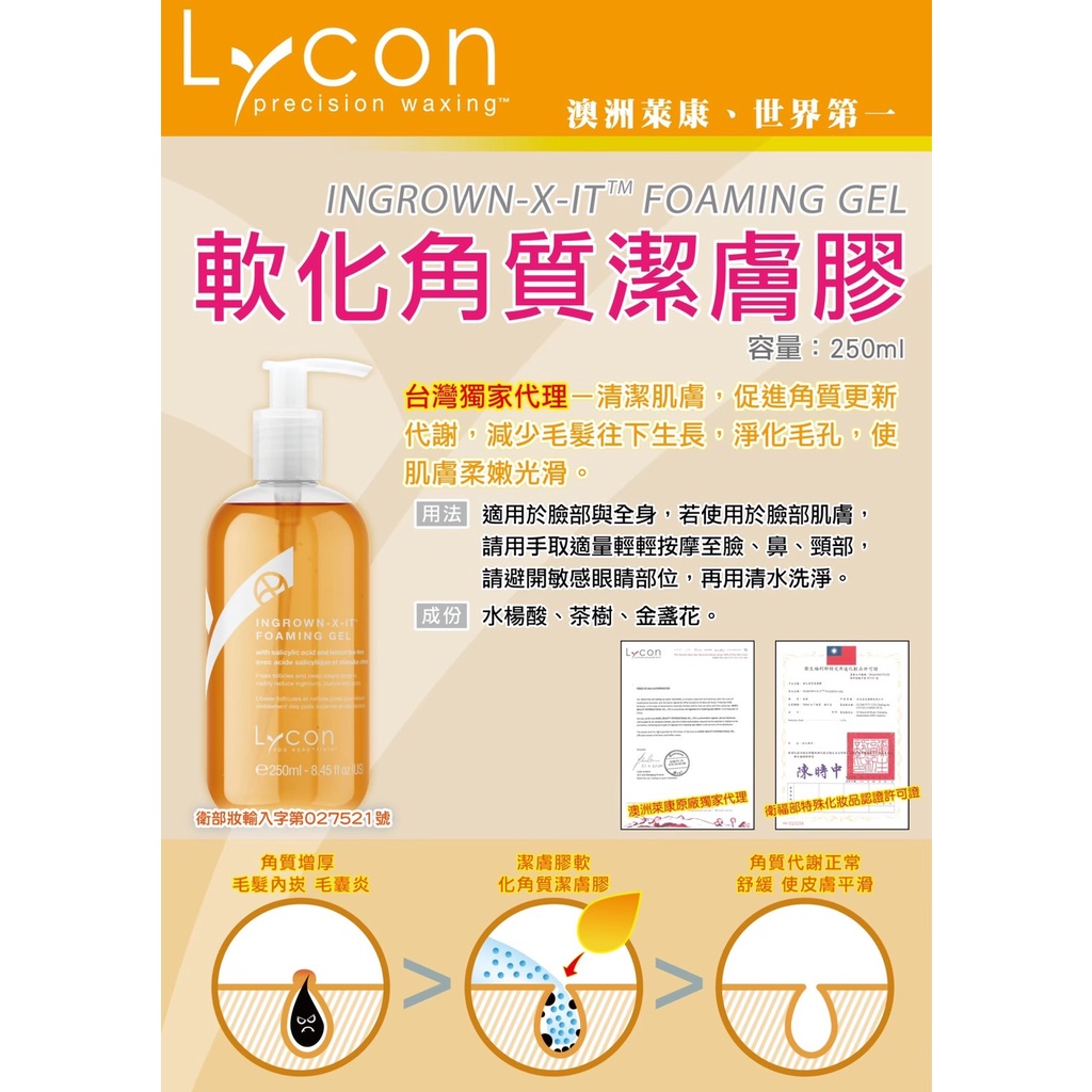 《現貨最低價》澳洲萊康Lycon軟化角質潔膚膠 250ml