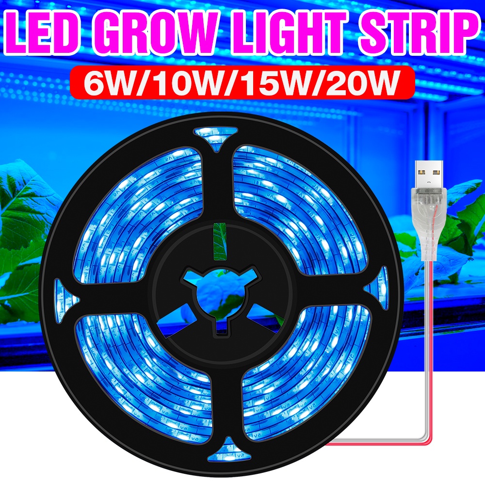 Led 全光譜生長燈 USB 植物燈條花理燈防水燈溫室生長箱水培 0.5m 1m 2m 3m