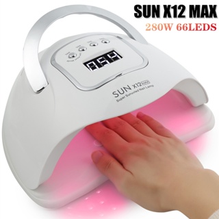 Sun X12 Max UV LED 美甲燈烘乾機,帶 66LEDS 智能定時快乾凝膠兩手家用燈,用於美甲直銷