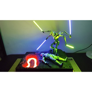 (已售出 可洽代工)萬代星際大戰LED特效巖漿場景模型 1/12格里佛斯 VS 501複製人