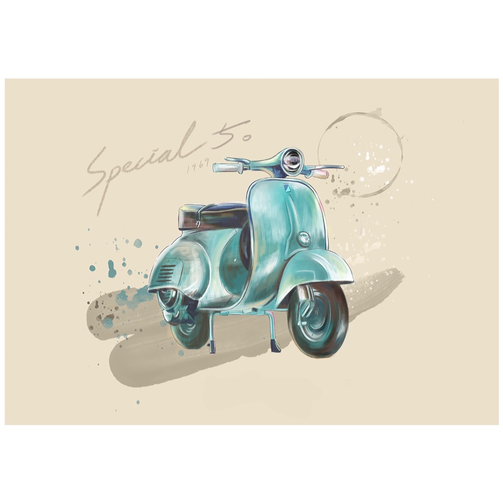 Vespa  自製藝術明信片